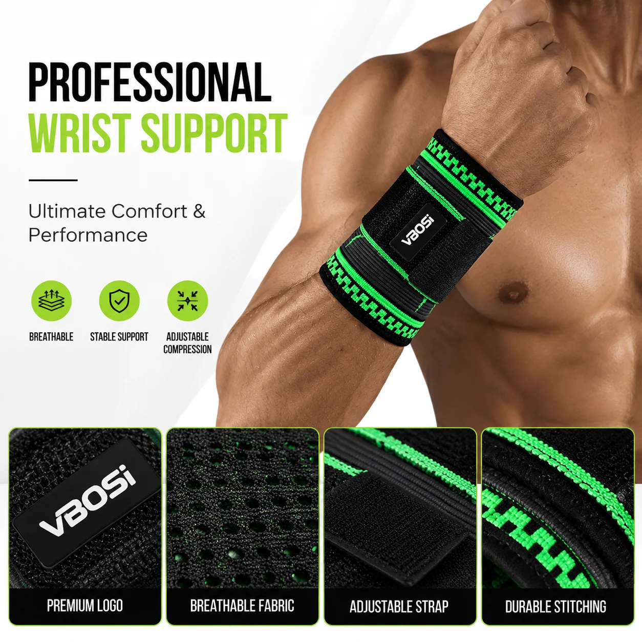 VBOSI Muñequeras Ajustables co - Crossfit Workout Gear reseña y precio